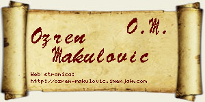 Ozren Makulović vizit kartica